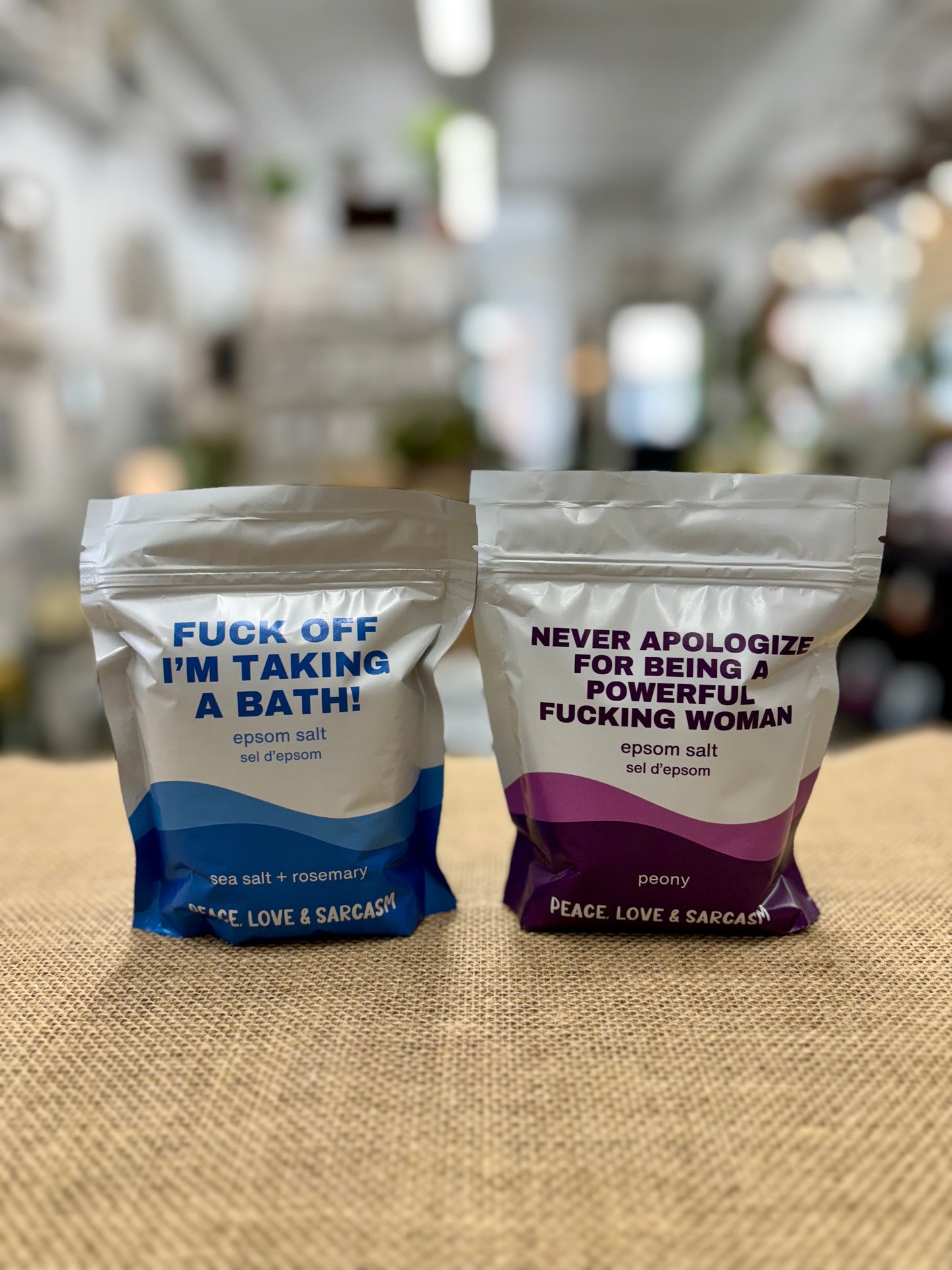 PEACE LOVE and SARCASM Bath Salts